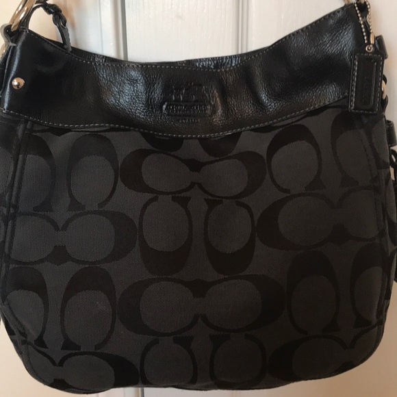 Coach Handbags - Coach Authentic Large Black Signature Bag- EUC